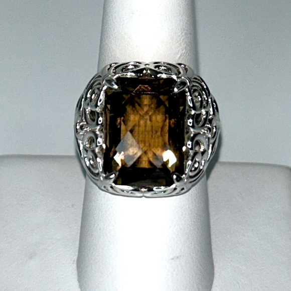 Gem Insider Jewelry - NWOT Sterling Silver Smoky Quartz Designer Free Form Ring Modern